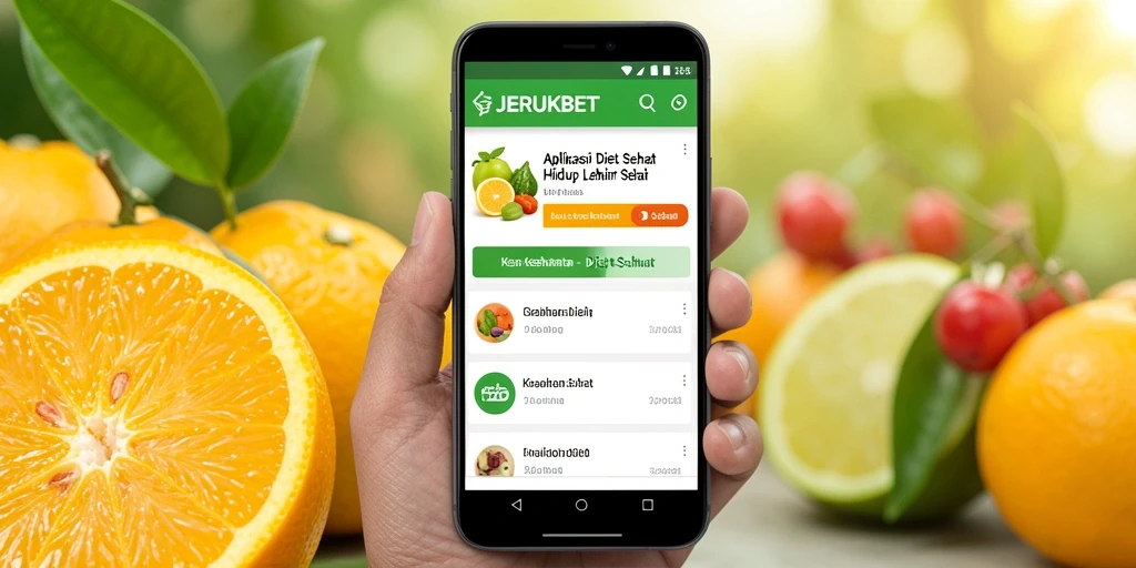 Antarmuka aplikasi JERUKBET yang mendukung gaya hidup sehat.