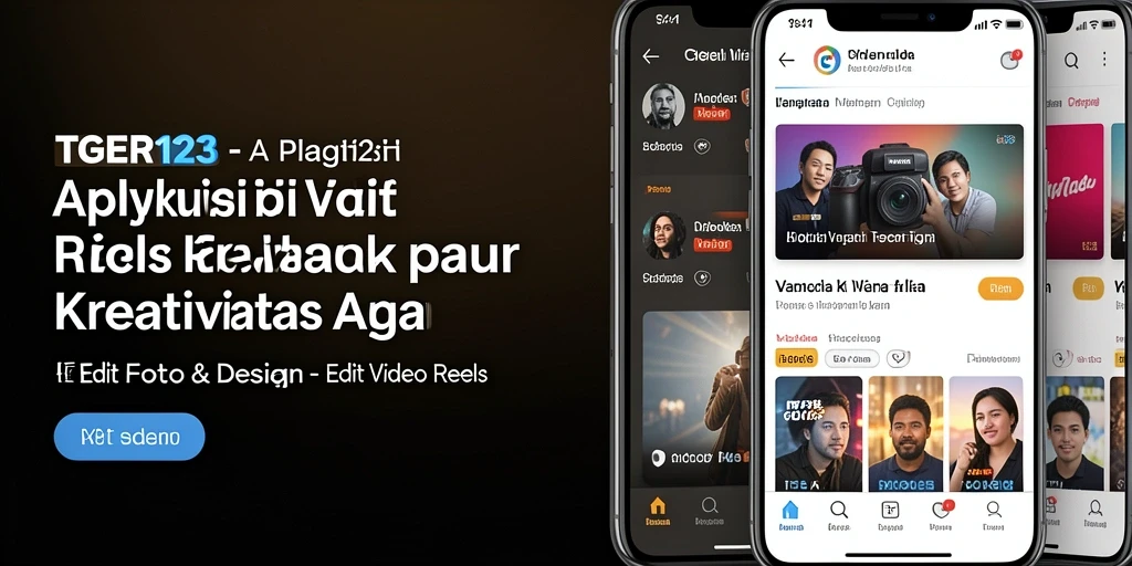 Tampilan antarmuka aplikasi TGER123 dengan fitur Edit Video Reels yang menarik.