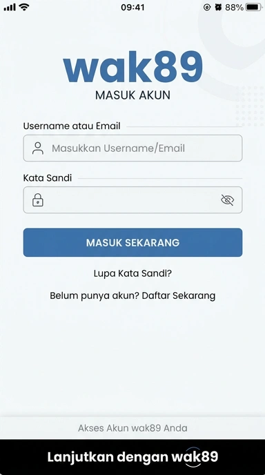 Tampilan halaman login wak89